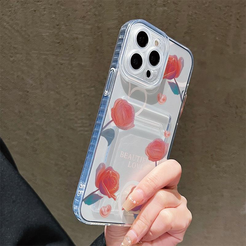 Card Slot Holder Silicone Wallet Pocket Case For Samsung A06 A16 A54 Xiaomi Redmi Note 12 13 14 Vivo V27E V27 Infinix Smart 7 Cover Clear Phone Bumper