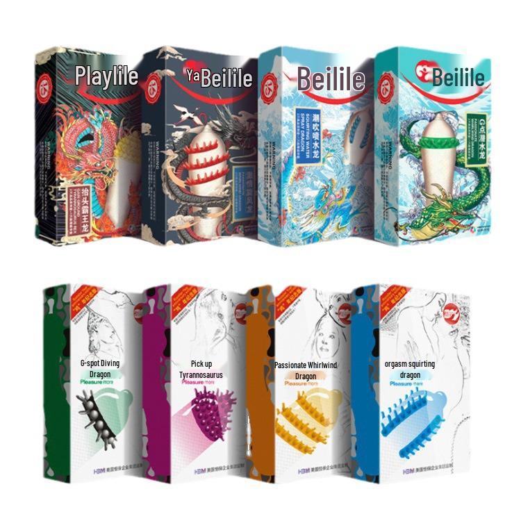 Bailile Prickly Silky Ribbed Condoms - Light & Thin 3D Texture for Adults