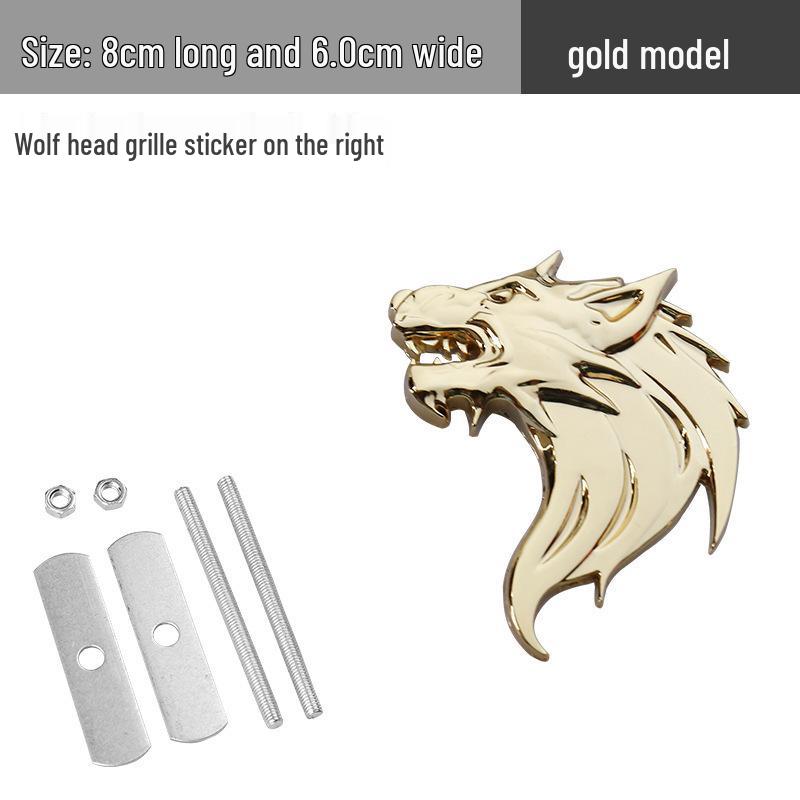 Wolf Head Metal Car Badge: Personalized Sticker & Logo