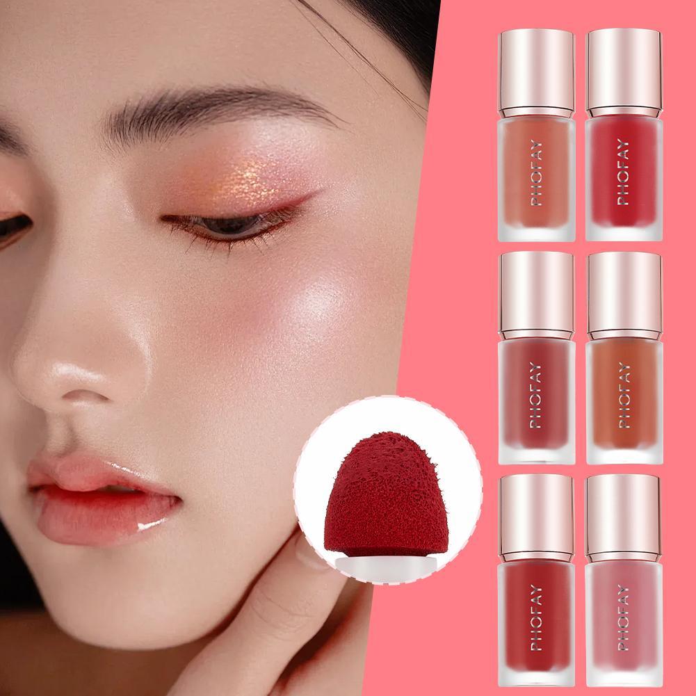 

Matte Glitter Face Liquid Blusher Smooth Cheek Highlighter Stick Rouge Waterproof Pink Girly Blushes Blusher Contour Makeup CN