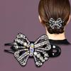 Korean Rhinestone Butterfly Hairpin – Elegant Retro Duckbill Clip for Women
