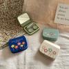 Casetă pentru lentile de contact Beauty Coreeană Culoare Floare Femei Container Portabil pentru Lentile de Contact Cutie Oglindă Portabilă de Călătorie Set cu Pensetă Cutie