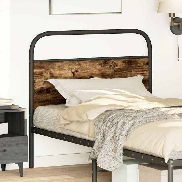 VidaXL Tête de lit chêne fumé 90 cm acier et bois d'ingénierie 4100237