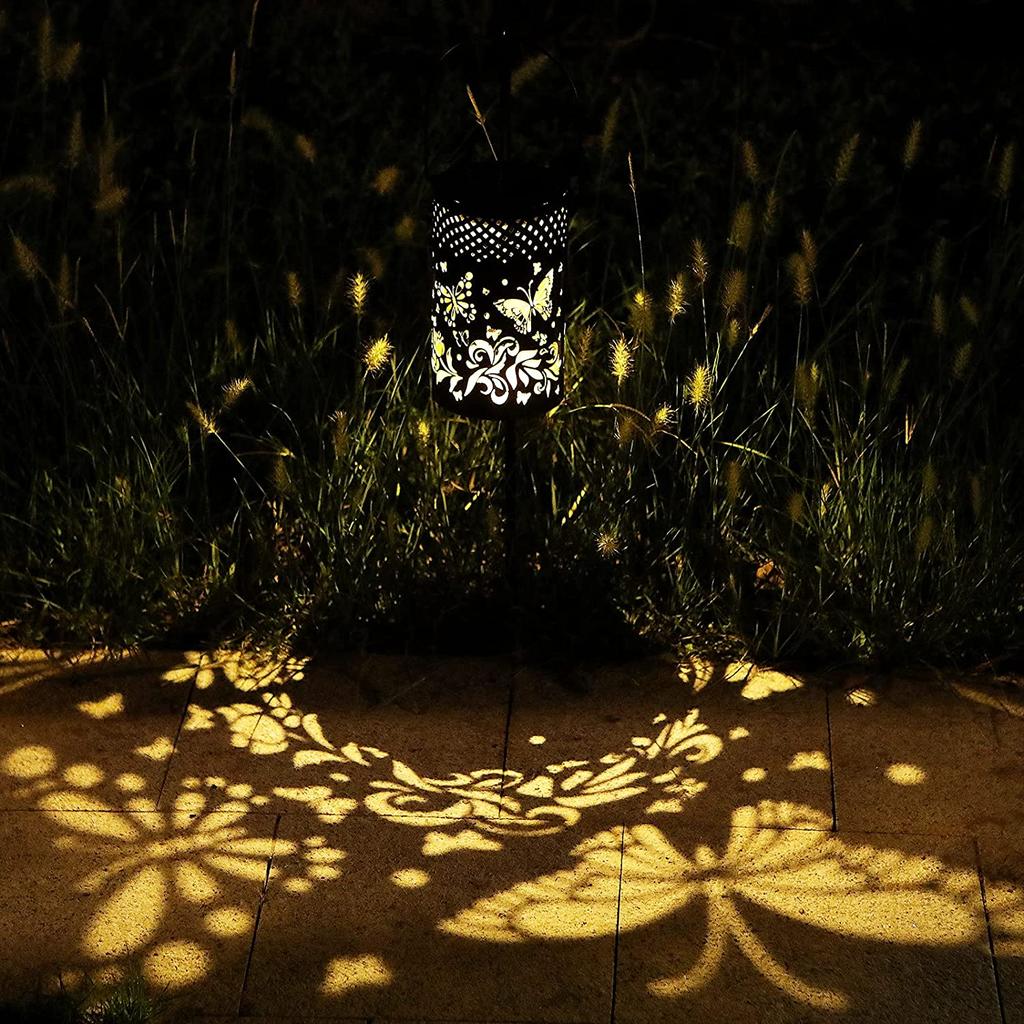 Solarlaternen für den Außenbereich, hängende Schmetterlings-Solarleuchten, dekorativ, Außendekorationen für Terrasse, Garten, Hof, Veranda und Tischplatte