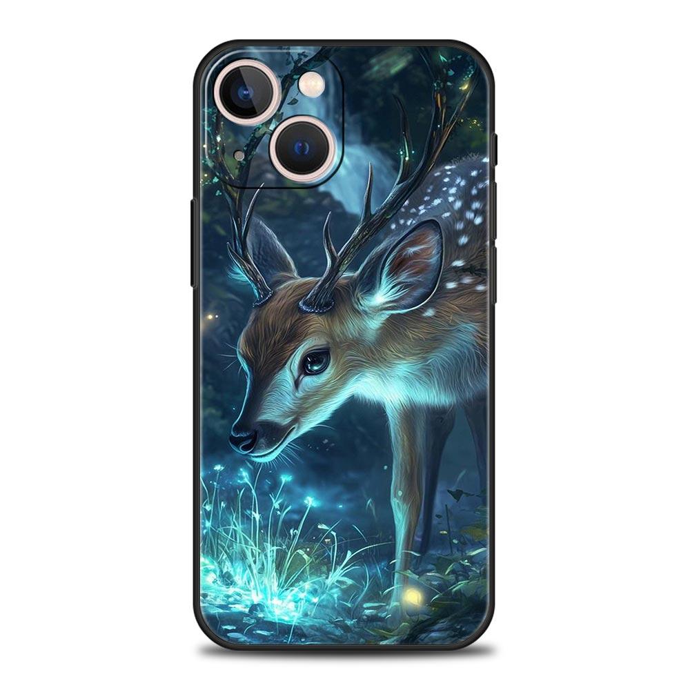 Cartoon Animal Deer Phone Case Cover for iPhone 17 16 15 14 13 12 Pro Max 11 Pro Max 17 AIR Plus Shockproof Soft TPU Shell Capas