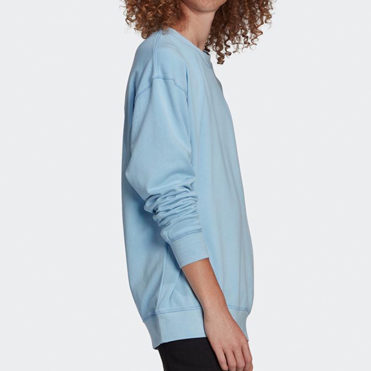 Adidas Originals Casual Sports Knit Crew Neck Sweatshirt Men Tops Sky-Blue GL6161