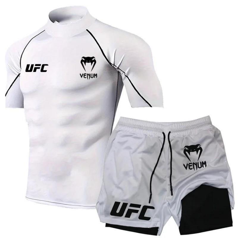 MMA Boxing Shorts Set Men Women - Stretchable Athletic Training Gear Muay Thai Kickboxing Wrestling Fitness