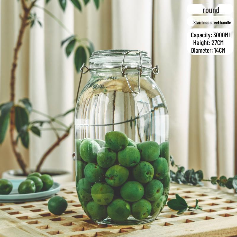 Glass Sealing Jar with Stainless Steel Buckle for Food Storage - Ideal for Tea, Grains, and Cereals In the Kitchen