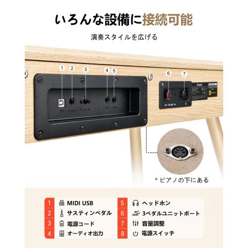 Donner DDP-80 Digital Piano, 88 Keys, Hammer Action, Wooden Construction, MIDI Compatible, 3 Pedals, Stand, Adapter Included, Perfect for Beginners an