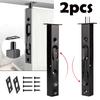 2Pcs 8 Inch Door Bolts Stainless Steel Concealed Security French Door Locks with Hardwares for Composite Wood Double Dummy Door