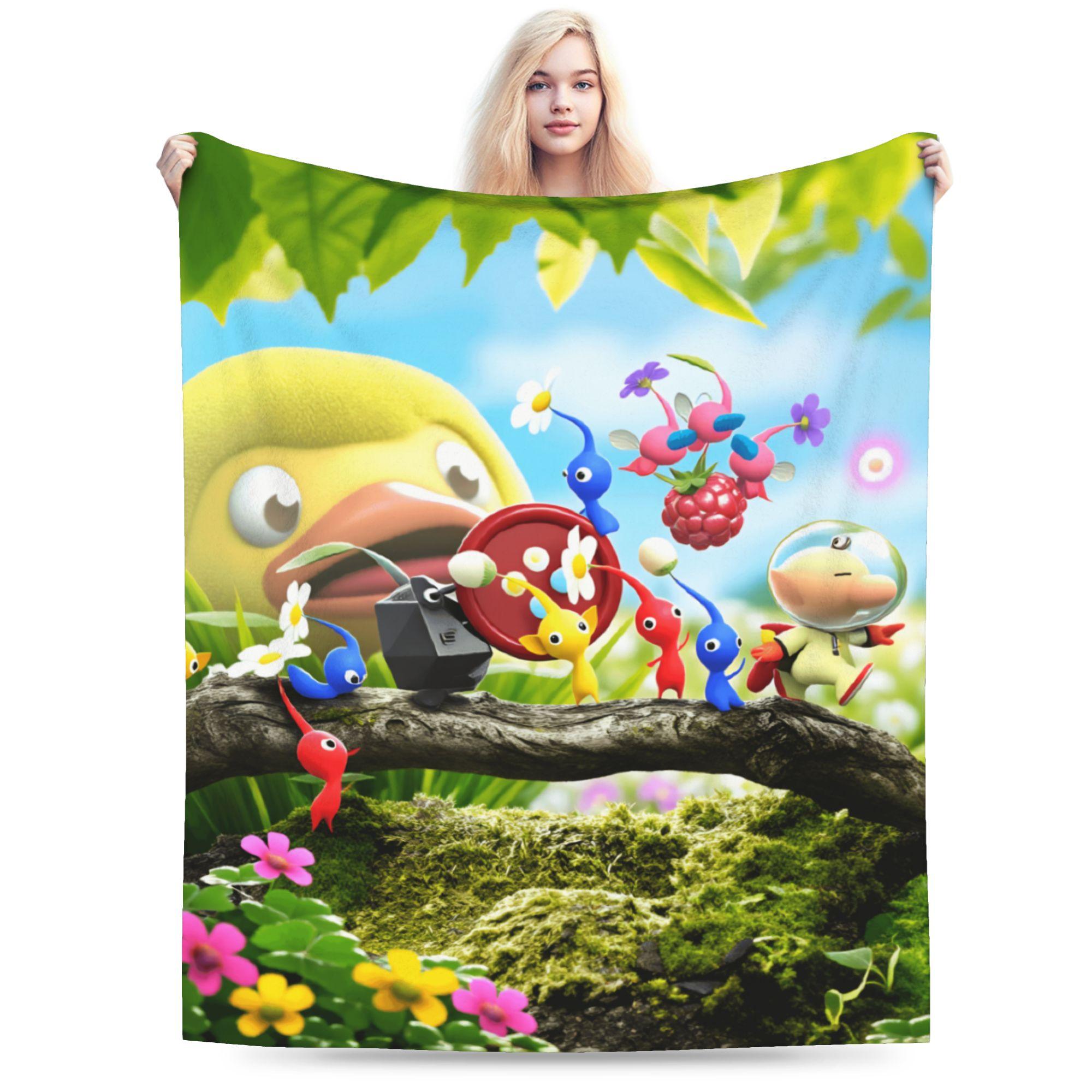 Pikmin  Cartoon Soft Blanket  Students Plush Throw Blanket Fluffy Couch Chair Flannel Bedspread Sofa Bed Cover 30x40in