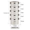 304 Stainless Steel Insulated Lunch Box, 4L Capacity, Five-Layer Large Capacity, Anti-Spill Bento Box, Multi-Layer Adult Lunch Box GK-JJ4000