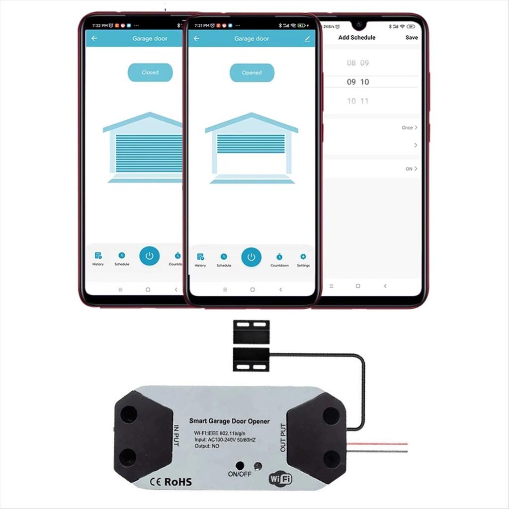 Smart Garage Door Opener Controller Compatible with for , Home, & Tuya,Voice & App Control AU PLUG