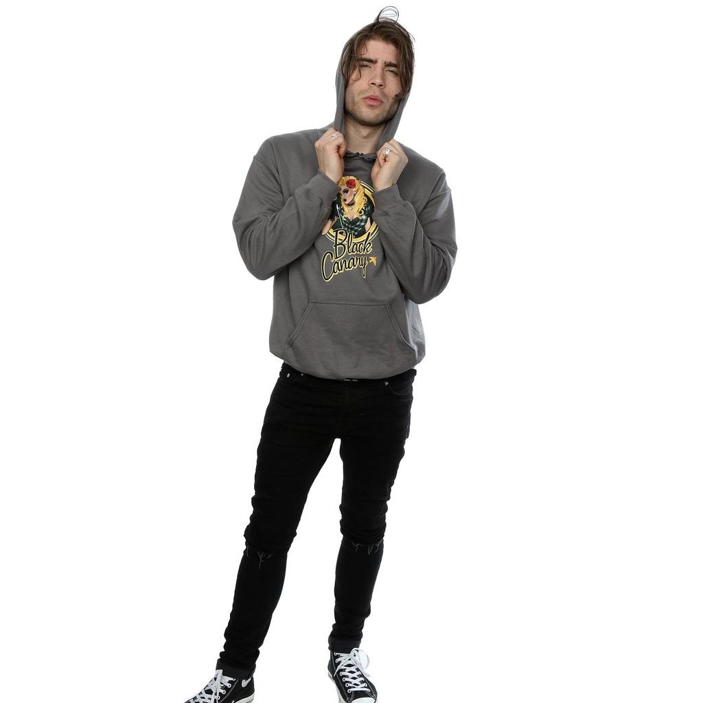 DC Comics Mens DC Bombshells Black Canary Badge Hoodie