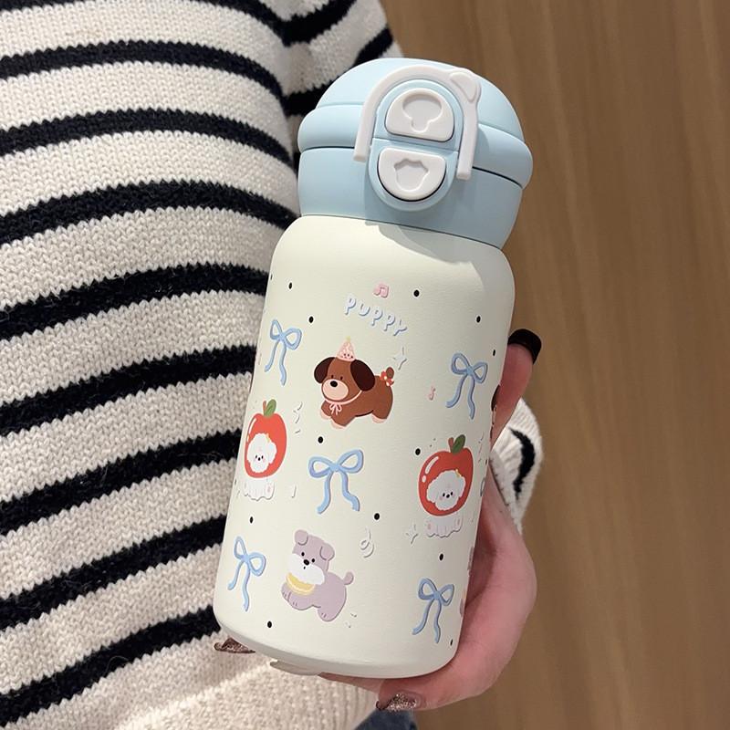 Cute Cartoon Stainless Steel Travel Mug With Lockable Lid For Office Use