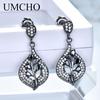 Luxury Black Zircon Jewelry 925 Sliver Cubic Zirconia Jewelry Sets For Women Earrings Pendant Rings