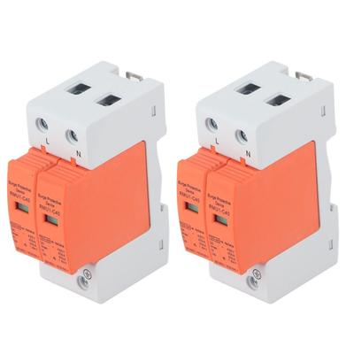 2PCS RMU1‑C20/40/60 SPD Protective Device 2P 420V SPD House Arrester Protector Lightning Protective Device Photovoltaic Systems