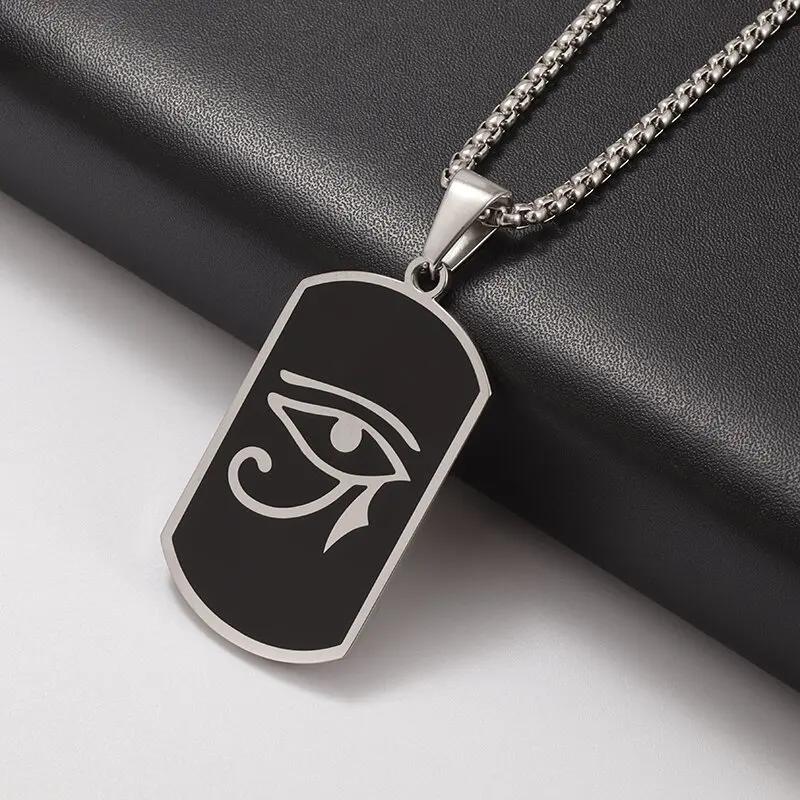 Vintage Ankh Cross Key of Life Necklace Egyptian Jewelry Eye of Horus Amulet Pendant for Men Fashion Gifts