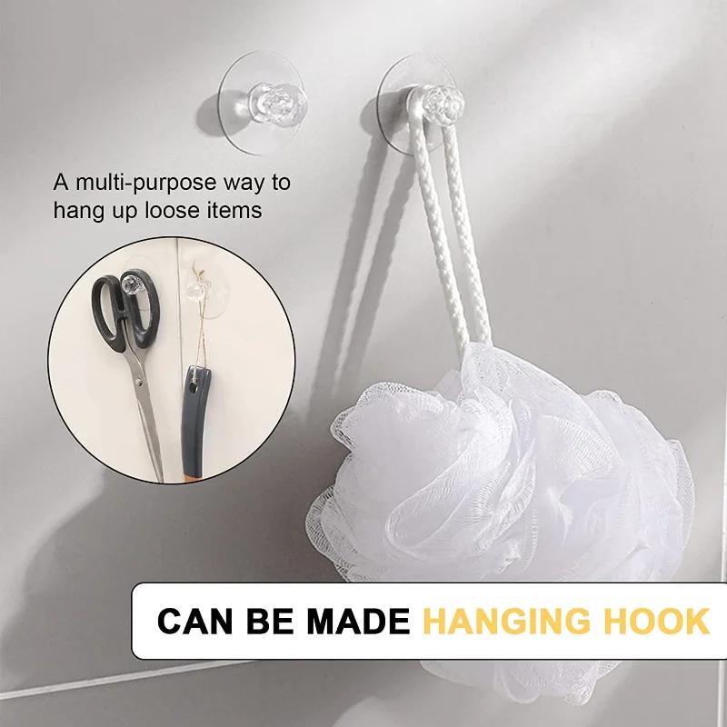 10/2PCS Transparent Crystal Door Knobs Cabinet Drawer Door Knobs Handles Self-adhesive Handle with Hook Function Door Wall Decor