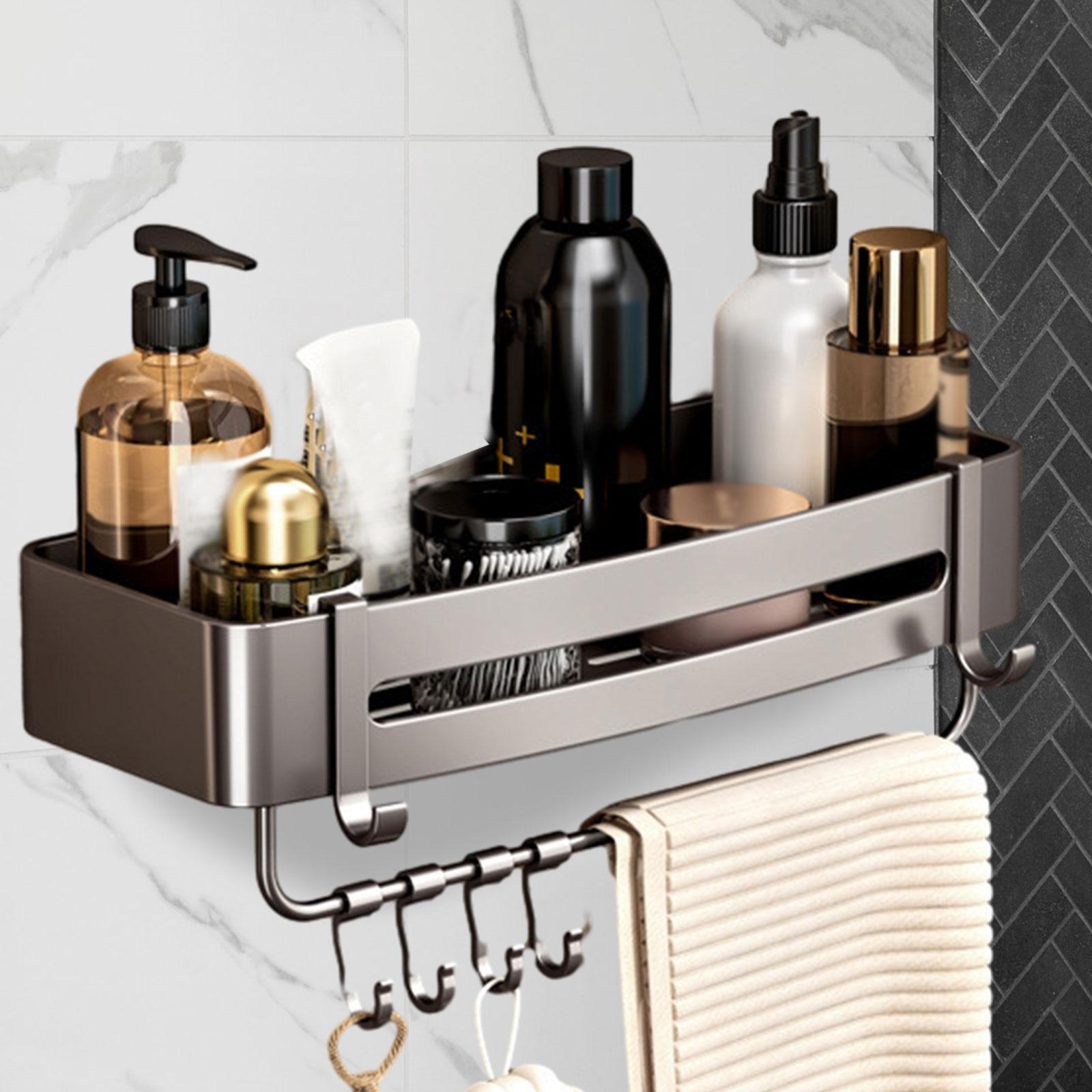 

Органайзер для ванной комнаты, полка для кухни, полка для специй, алюминиевый сплав с крючками, самоклеящаяся для фермерского дома with Towel Bar