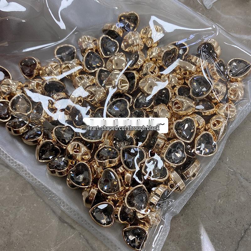 

Yisen ESSTUDIO Heart Faceted Diamond Metal Button Cardigan - Summer/Autumn Sleeve Collar Shirt.