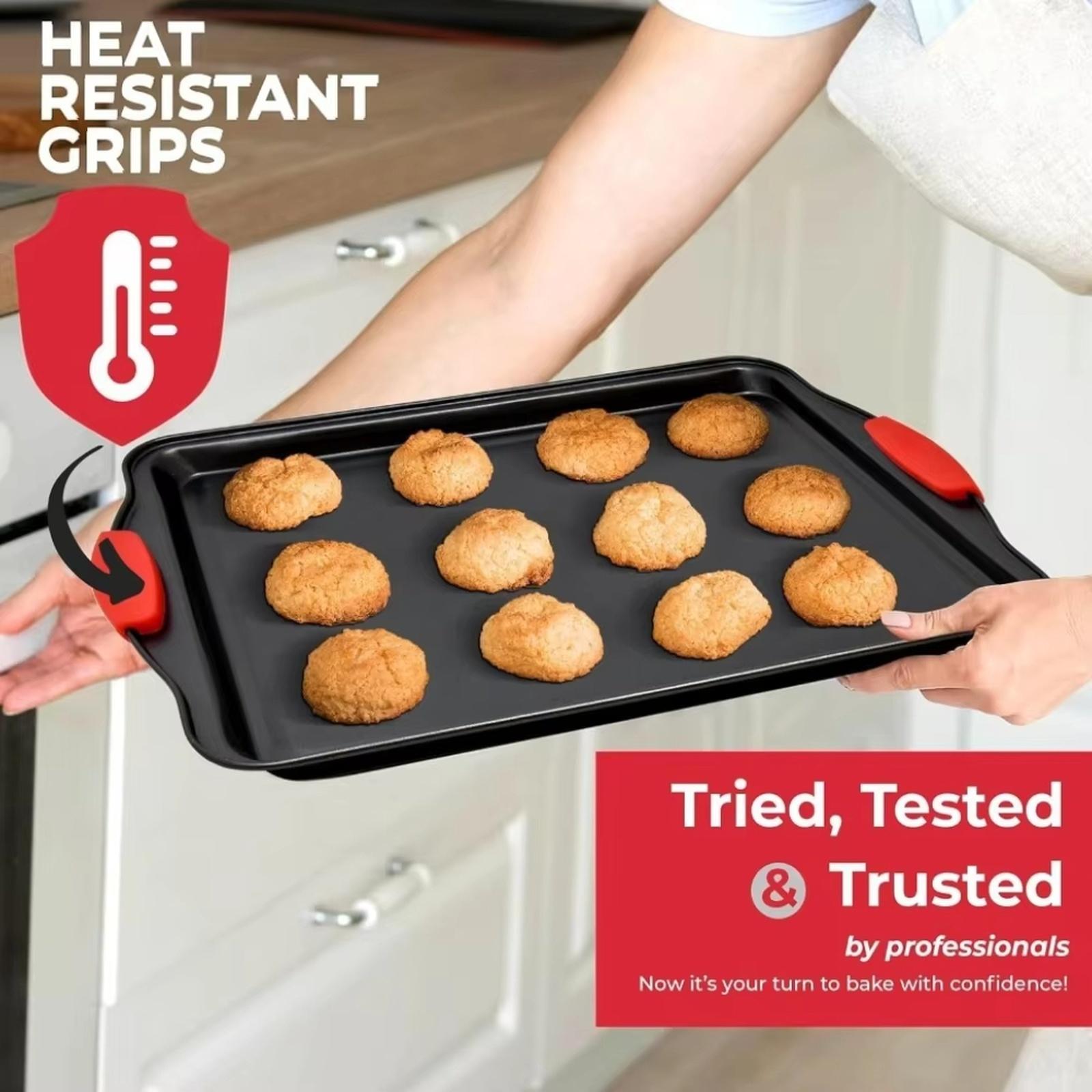 

Nonstick Baking Pan Cookie Sheet Rectangular Bakeware for Oven one size чорний