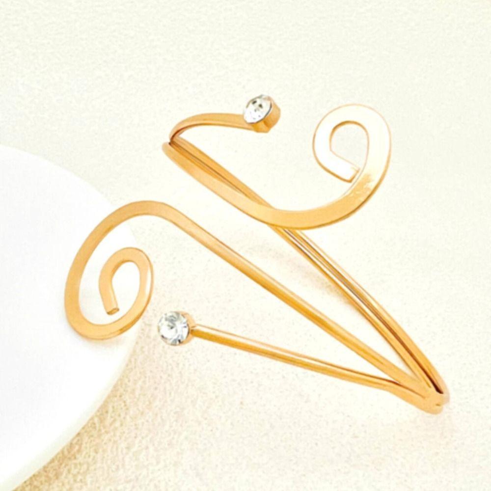 Punk Style Music Note Open Bangle Adjustable Geometric Spiral Bracelet Music Festival