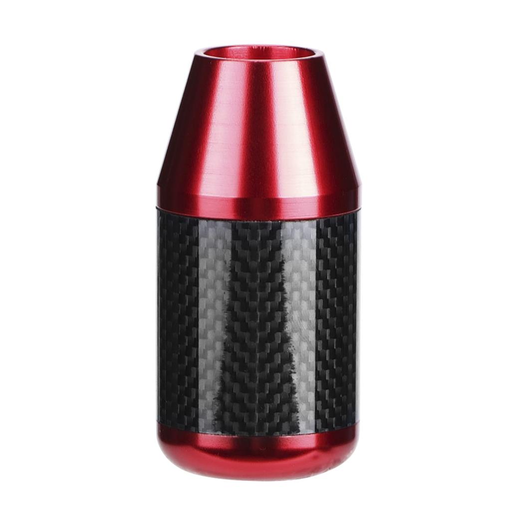 Shift Knob Car Shift Knob Head Shift Knob Universal Carbon Fiber Auto Wave Stick Replacement Accessory Iron Head, (Red)
