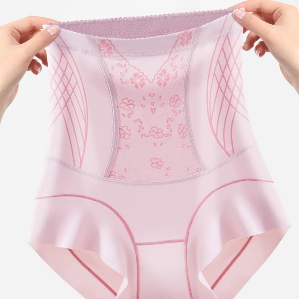 Shapewear Postpartum Body Shaper High Waist Large Size Floral Briefs Butt Lifter Underpants  Women
