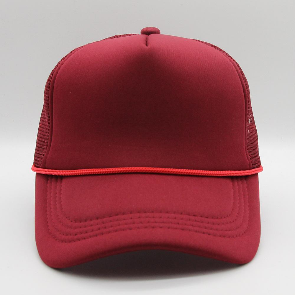 New Trucker Caps Men Women Plain Blank Foam Mesh Baseball Cap With Rope Summer Breathable Outdoor Sport Sun Visor Hats