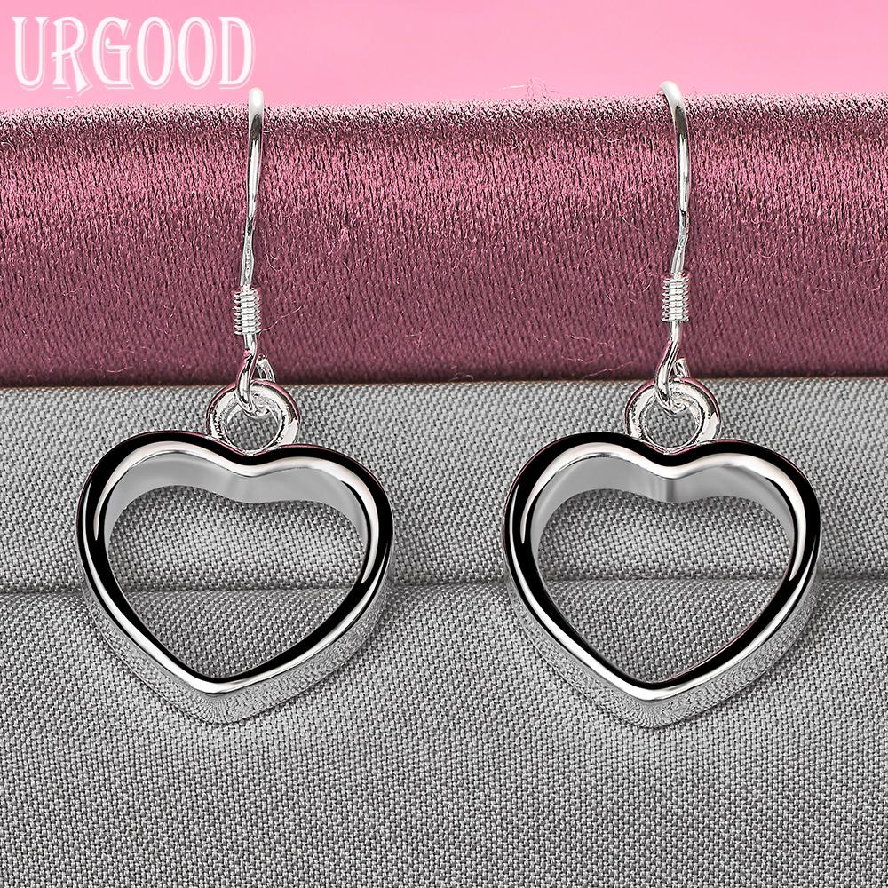 925 Sterling Silver Heart Earrings Wedding Jewelry