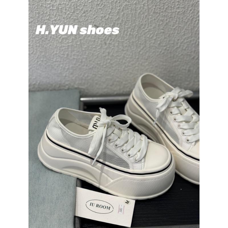 Thick-soled Heightening Canvas Shoes Female Students Versatile Little White Shoes Spring New Trend Casual Board Shoes