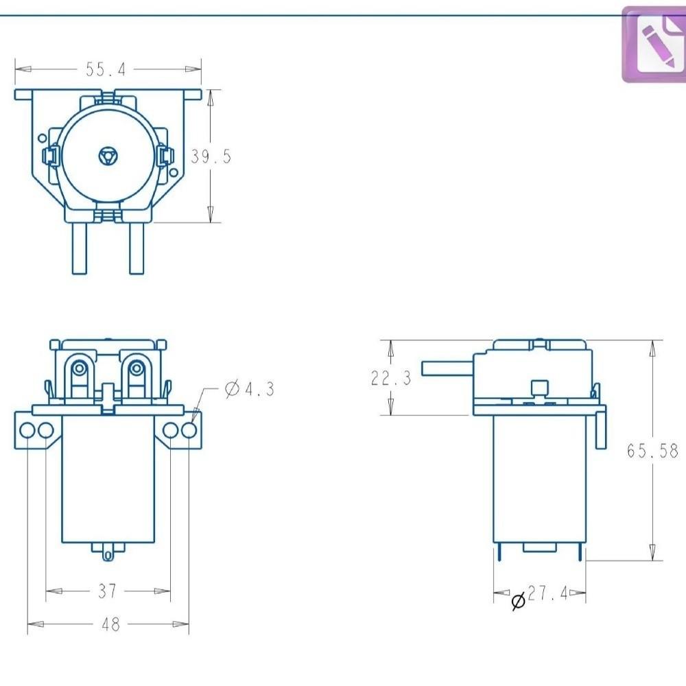 3*5 Size Peristaltic Pump 12V/24V Voltage Analytical Water Pump Aquarium Pump  Water Analysis