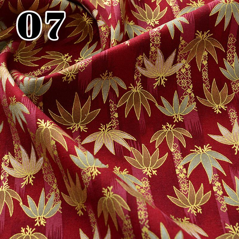 50/100/200cm Japanischer Kimono Cheongsam Bronzefarbener Druckstoff Kirschblüten Nähbaumwollstoff DIY Tasche Patchwork Zubehör