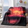 2026 New Arrivals 1pc 2 Flamingos Sunset Design Flannel Throw Blanket - Soft Breathable All-Season Pink Tropical Decor for Home, Office, Camping - No