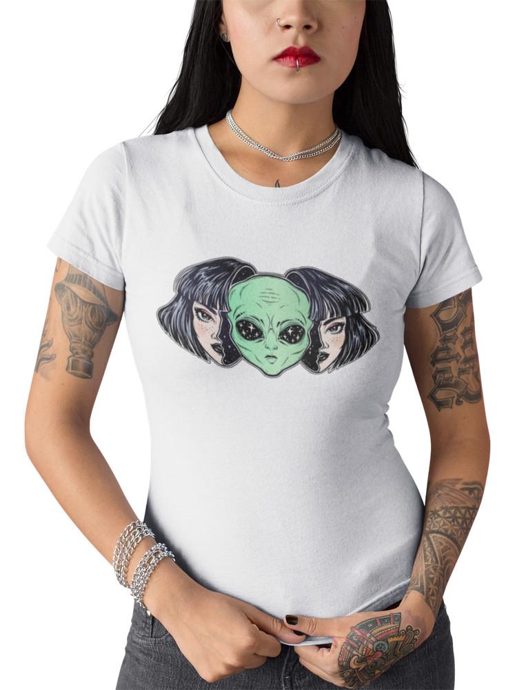 Organic Women's Cotton T-Shirt Old School Retro Love Alien Funny Friend Gamer Weekend