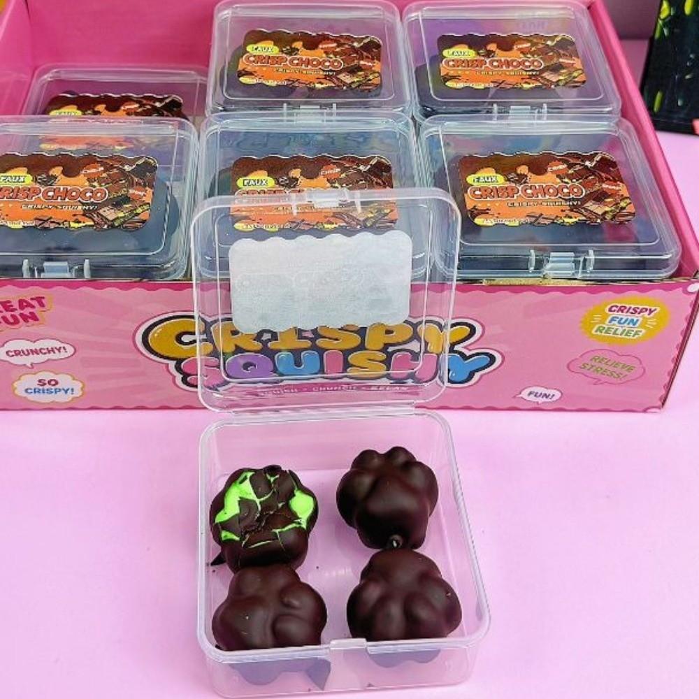 Handmade Crispy Chocolate Squishy Toy Portable Crispy Chocolate Pinching Toy Gifts for Kids