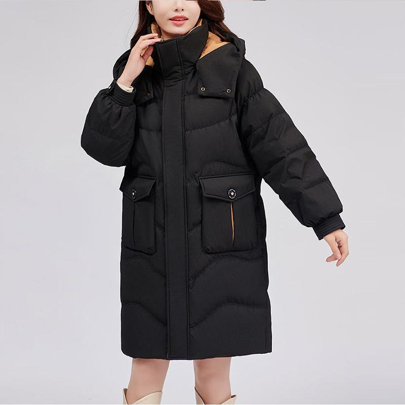 Medium and long thick down jacket women's winter new Korean version down white duck down women's down jacket