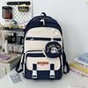 Schoolbag Korean Version of the New High-value College Style Fresh and Sweet Contrasting Color Backpack Junior High School Students Lightweight 