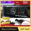 C200 E200 New 2025 For Mercedes Benz 1pc ABS AMG Grill Grille Emblem Grille Sticker Emblem Badge Sticker For AMG Mercedes-Benz W
