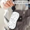 Portable Hanging Cat Print Eyeglass Case Soft Water-resistant Reading Glass Pouch with Hook Leather Sunglasses Holder