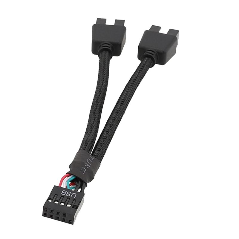 Motherboard USB 2.0 9pin Header 1 to 2 Extension Hub Splitter Adapter Converter