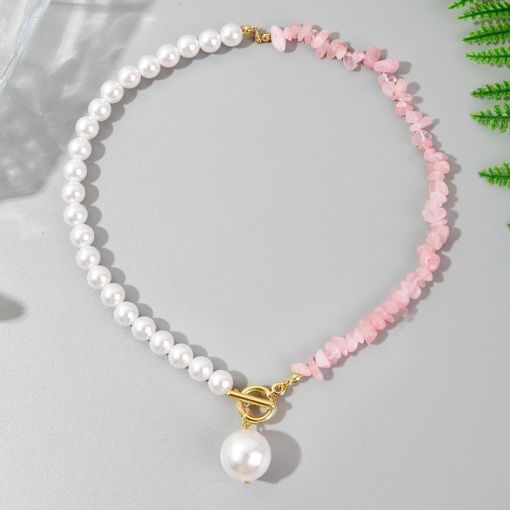 Handmade Bohemian Dopamine Color Natural Stone Beaded Necklace