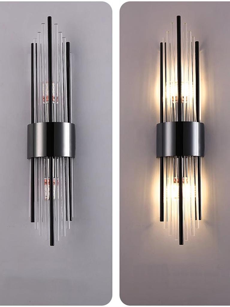 Modern Gold/Black Stainless Steel Crystal Wall Sconce Living Room Bedroom Bedside Lamp Hallway Lamp Wall Sconce Home Decoration