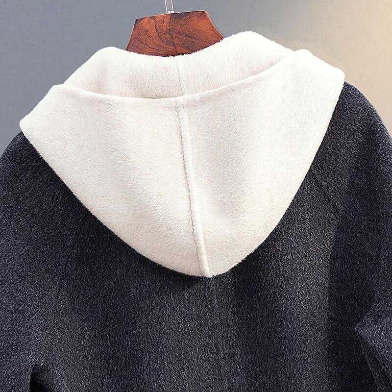Women's Double-Faced Wool Blend Hooded Winter Coat