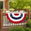 USA Fächerfahne, 4. Juli Amerikanische Flaggen Girlande, Rot Weiß Blau Patriotisches Halbfächer Banner für Unabhängigkeitstag Veranda Garten Außen Innen