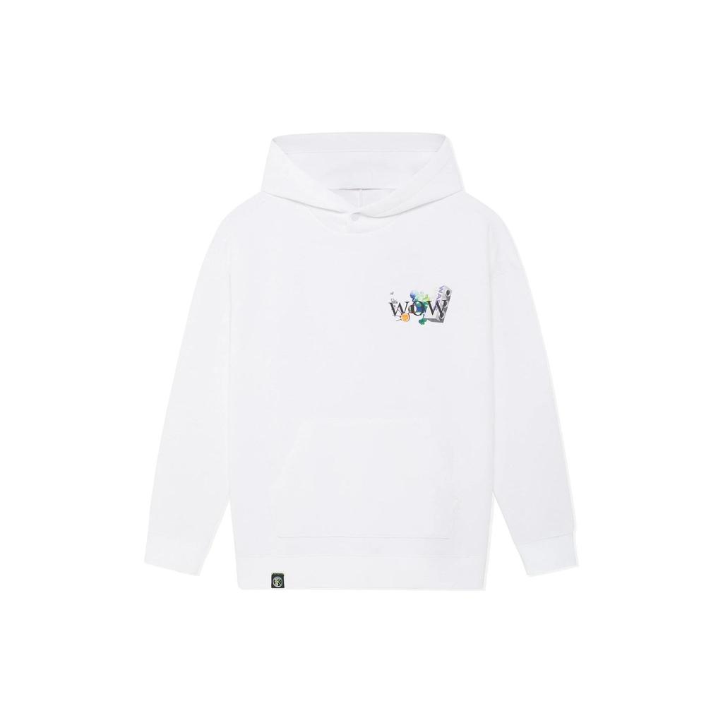 Li-Ning Wade Series Abstract Pattern Print Long Sleeve Sweatshirt Unisex Tops White AWDSE73-2