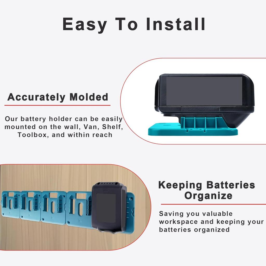 Machine Holder Battery Storage Rack for Dewalt/Makita/Milwaukee 14.4V 18V Li-ion Battery Wall Mount Tool Bracket Fixing
