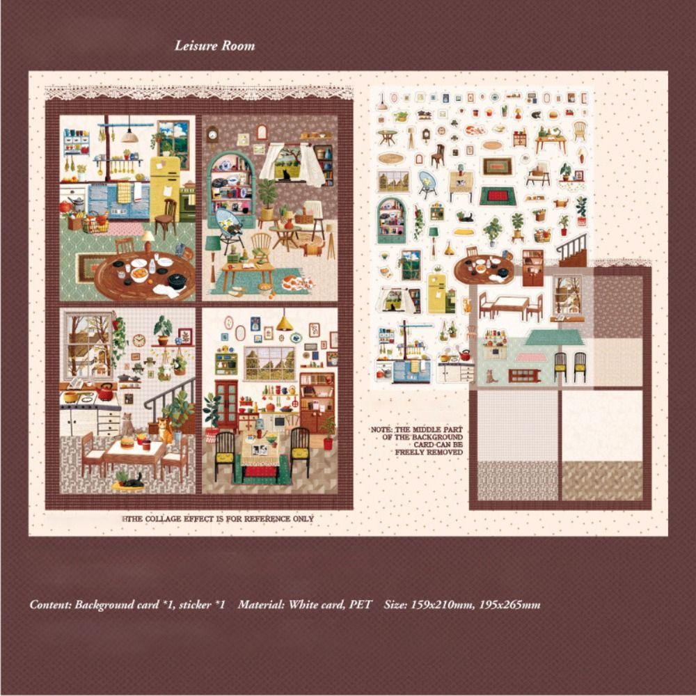 3D 3D Landscape Sticker 4 Themes Miniature Scene Collage  Decompress