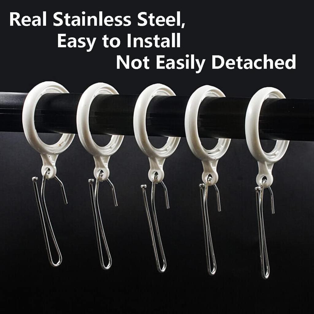 Curtain Hooks Stainless Steel Hooks Metal Single Prongs Pinch Pleat Drapery 70 Pcs Hook Long S Hooks Pinch Pleat (70 pcs)